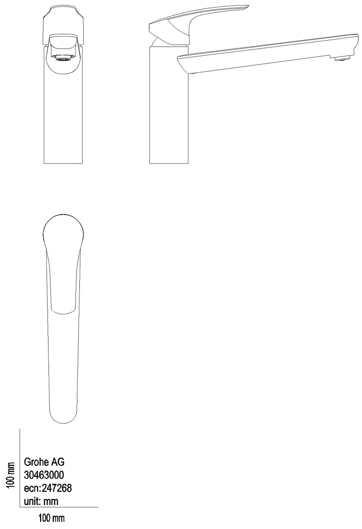 GROHE EH-SPT-Batterie Eurosmart 30463 mittelhoher Auslauf chrom