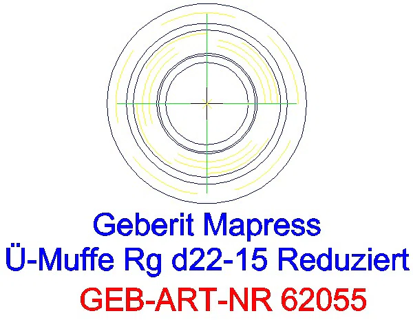 GE Mapress Kupfer Muffe reduziert d22-15_62055_L