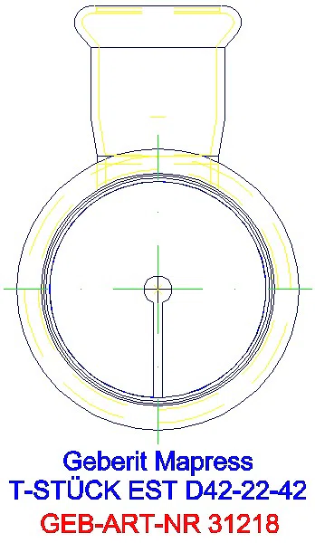 GE Mapress Edelstahl T-Stück reduziert d42-22-42_31218_L