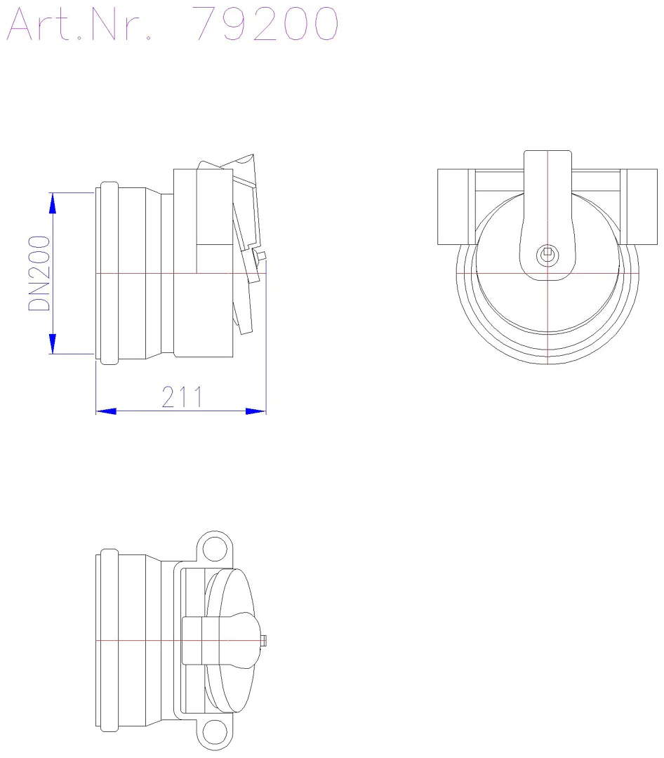 KESSEL-Rohrklappe DN 200 aus Kunststoff