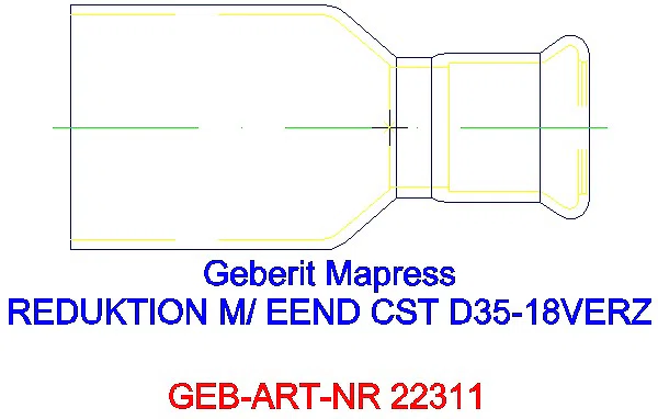 GE Mapress C-Stahl Reduktion mit Einschubende d35-18 verzinkt_22311_L