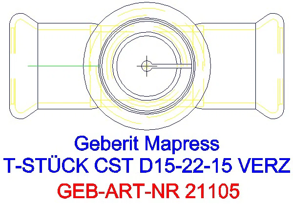 GE Mapress C-Stahl T-Stück reduziert d18-22-18 verzinkt_21105_G