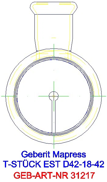 GE Mapress Edelstahl T-Stück reduziert d42-18-42_31217_L