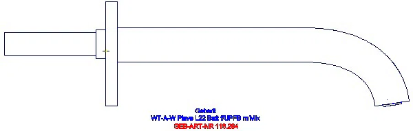 GE Waschtischarmatur Piave, Wandmontage mit UP-Funktion Batt. L 22cm mit Mischer_116.284.21.1_L