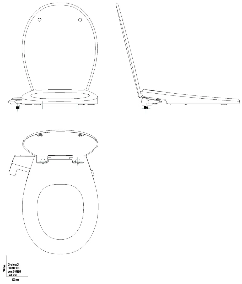 GROHE Dusch-WC-Aufsatz Bau Keramik 39648 alpinweiß