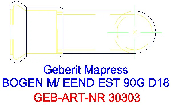 GE Mapress Edelstahl Bogen 90Gr d18 mit Einschubende_30303_G