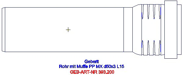 GE Silent-Pro Rohr mit Muffe d50mm L15cm_393.200.14.1_L