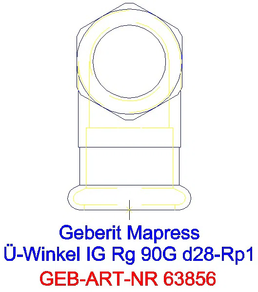 GE Mapress Kupfer Übergangswinkel 90Gr mit IG Rg d28-Rp1_63856_L