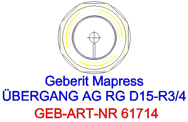 GE Mapress Kupfer Übergang mit AG Rg d15-R3/4_61714_L