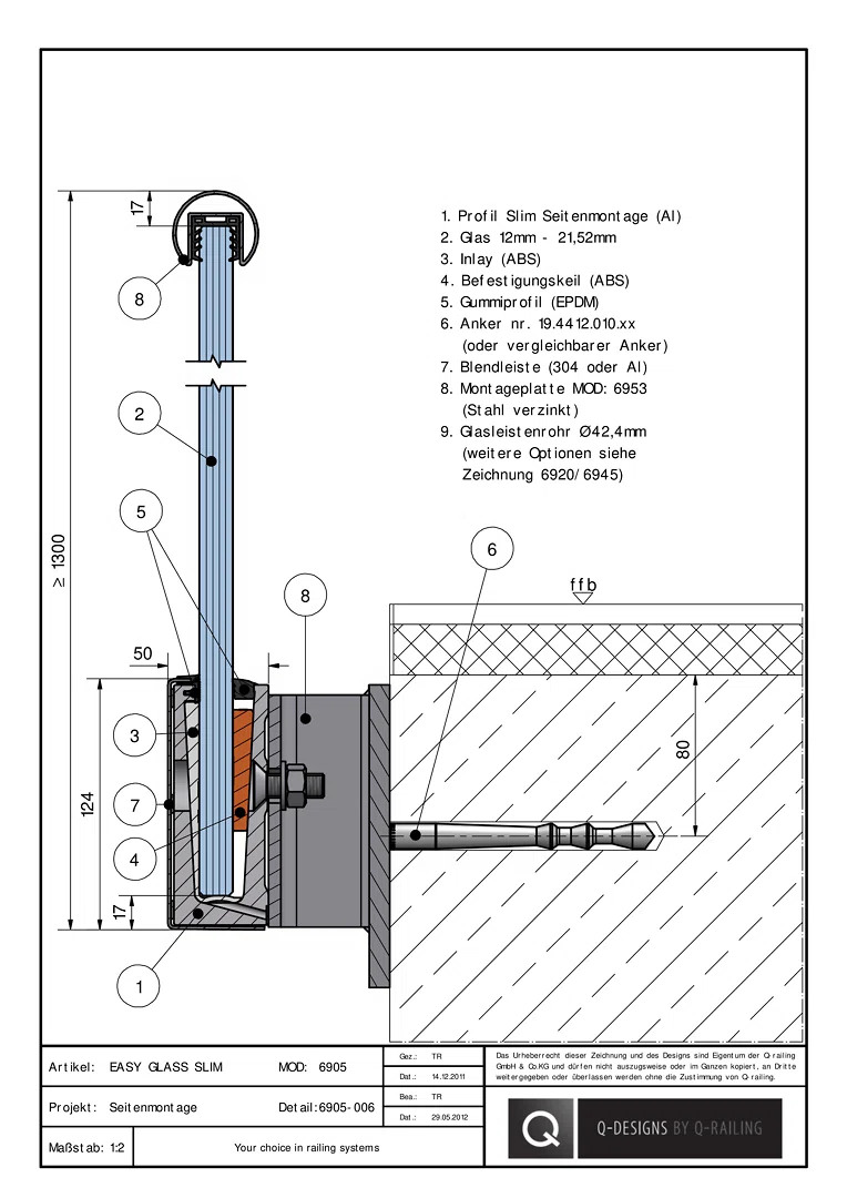 2_EASY GLASS SLIM / Seitenmontage für 6905-006