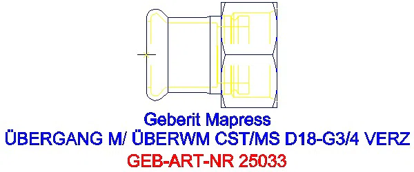 GE Mapress C-Stahl Übergang mit Überwurfmutter d18-G3/4 verzinkt_25033_G