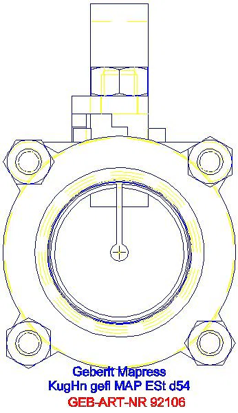 GE Mapress Kugelhahn NPW, mit Bet.-Hebel geflanscht d54_92106_L
