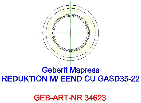 GE Mapress Kupfer Reduktion mit Einschubende (Gas blau) d35-22_34623_A