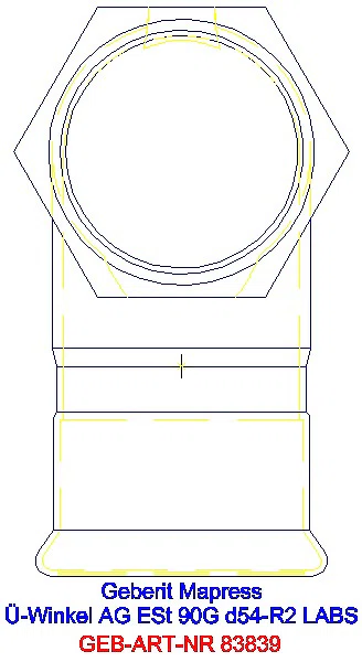 GE Mapress Edelstahl Übergangswinkel 90Gr mit AG (LABS-frei) 90G d54-R2_83839_L