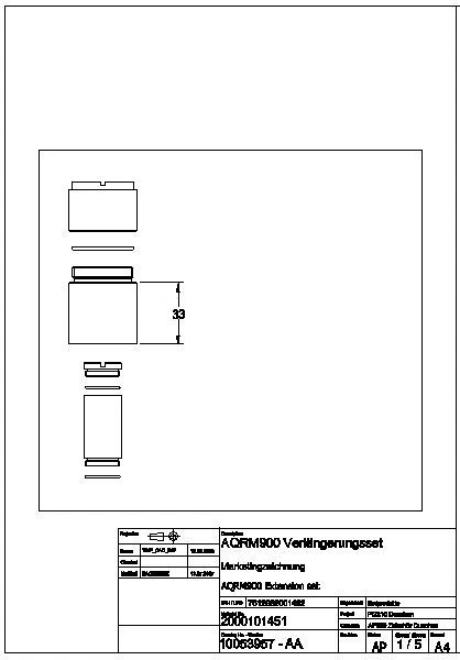 Verlängerungsset, F3, hydr. Durchgangsventil DN20, 33 mm, ACSV2002