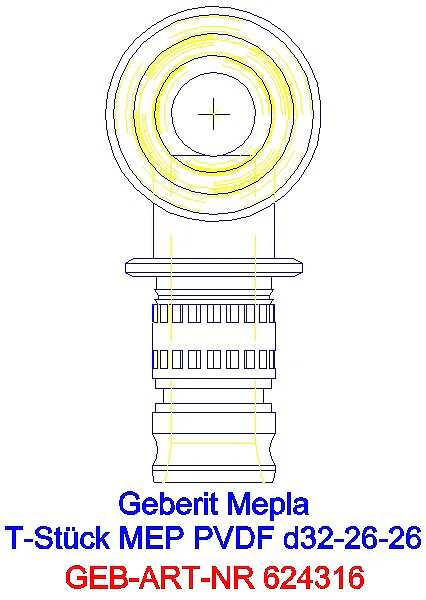 GE Mepla T-Stück reduziert PVDF d32-26-26_624.316.00.5_L