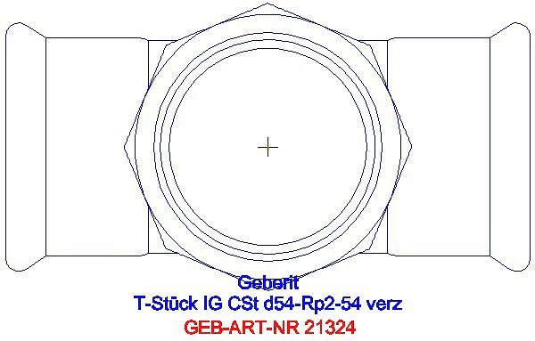 GE Mapress C-Stahl T-Stück mit IG d54-Rp2-54 verzinkt_21324_G