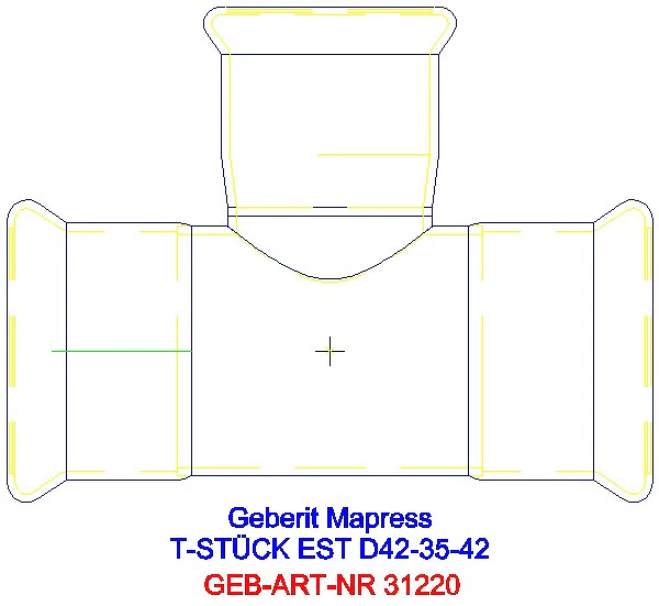 GE Mapress Edelstahl T-Stück reduziert d42-35-42_31220_A