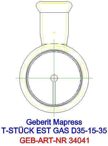 GE Mapress Edelstahl T-Stück reduziert (Gas) d35-15-35_34041_L