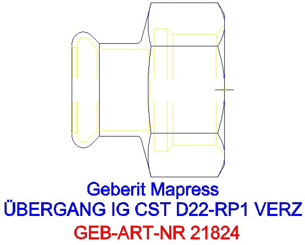 GE Mapress C-Stahl Übergang mit IG d22-Rp1 verzinkt_21824_G