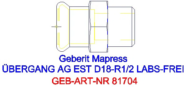 GE Mapress Edelstahl Übergang mit AG (LABS-frei) d18-R1/2_81704_A