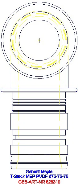 GE Mepla T-Stück egal PVDF d75-75-75_628.310.00.5_L