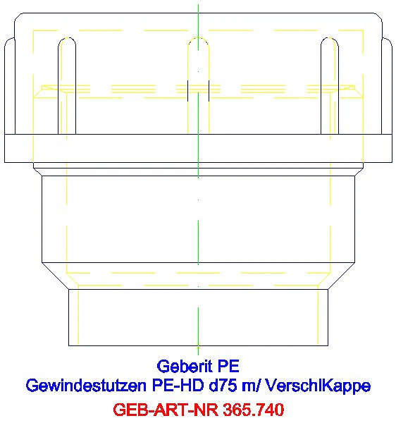 GE PE Gewindestutzen mit Schraubkappe d75 H9,6_365.750.16.1_L