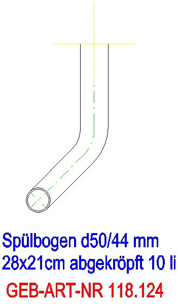 GE Spülbogen 90Gr 28x21 cm links gekröpft 10 cm weiß-alpin d50/44_118.124.11.1_A