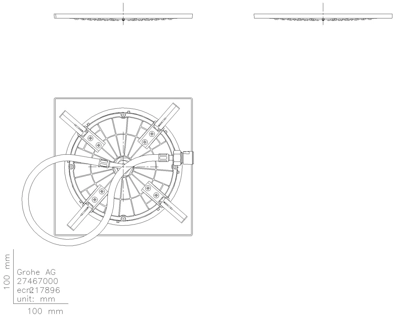 GROHE Deckenbrause Rainshower Aqua 10" 26874 254 x 254mm 8 l/min chrom