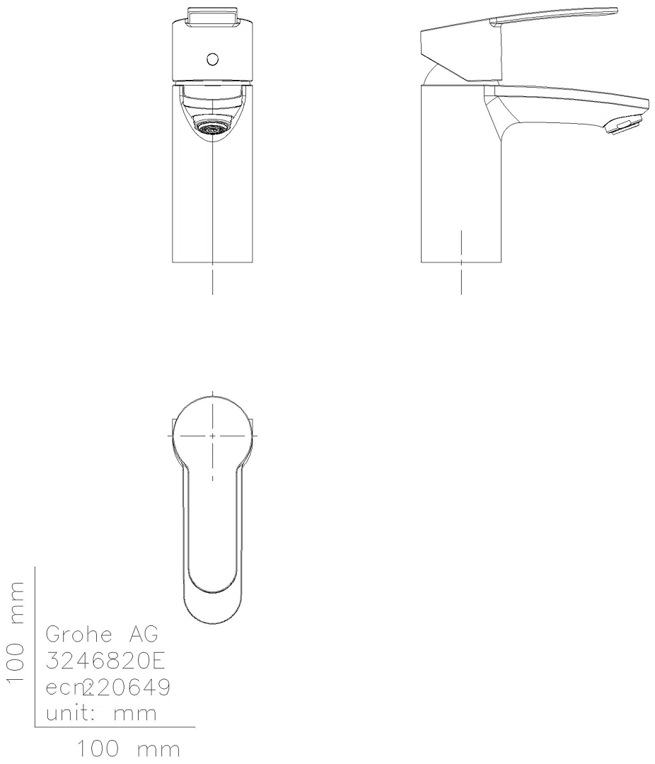 GROHE EH-WT-Batterie Eurostyle C 32468_2 glatter Körper chrom