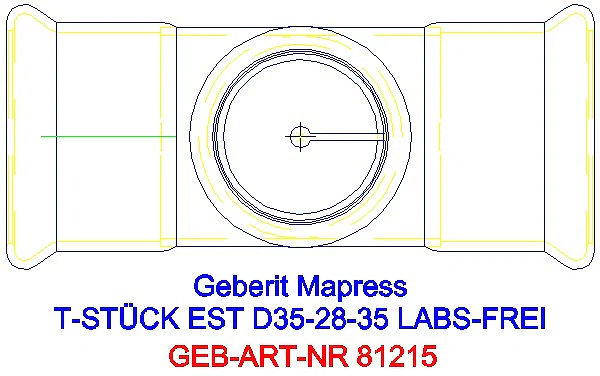 GE Mapress Edelstahl T-Stück reduziert (LABS-frei) d35-28-35_81215_G