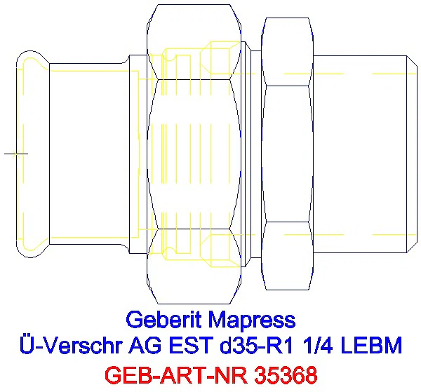 GE Mapress Edelstahl Übergangsverschr. mit AG ÜM aus ESt d35-R1 1/4_35368_A