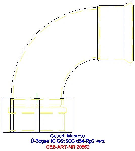 GE Mapress C-Stahl Übergangsbogen 90Gr mit IG d54-Rp2 verzinkt_20562_L