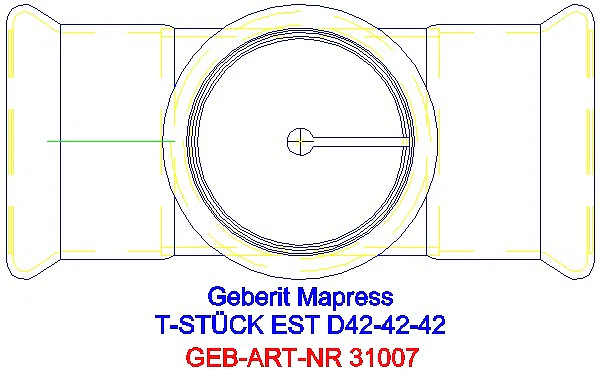 GE Mapress Edelstahl T-Stück egal d42-42-42_31007_G
