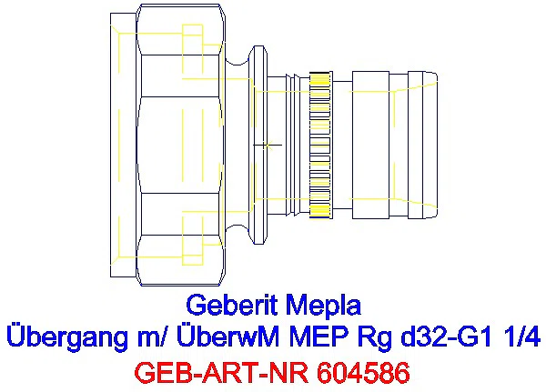 GE Mepla Übergang mit Überwurfmutter Rg d32-G1 1/4_604.586.00.5_A