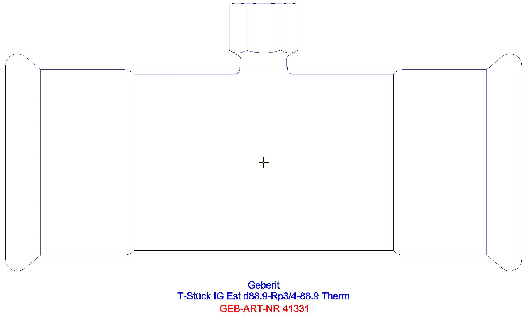 GE Mapress Therm T-Stück mit IG d76,1-Rp3/4-76,1_41331_a