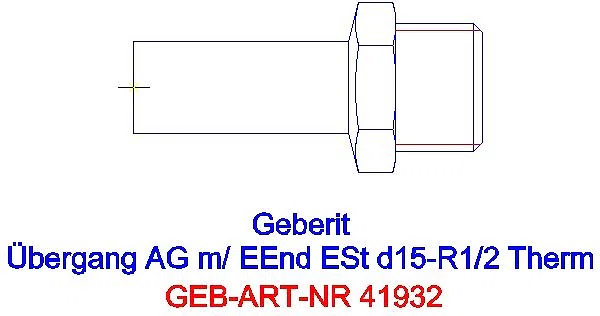 GE Mapress Therm Übergang mit AG und Einschubende d15-R1/2_41932_G
