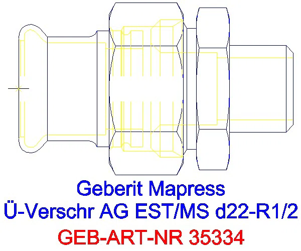 GE Mapress Edelstahl Übergangsverschr. mit AG d22-R1/2_35334_A
