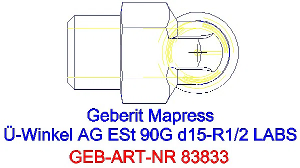 GE Mapress Edelstahl Übergangswinkel 90Gr mit AG (LABS-frei) 90G d15-R1/2_83833_G