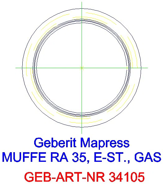 GE Mapress Edelstahl Muffe d35 (Gas)_34105_L