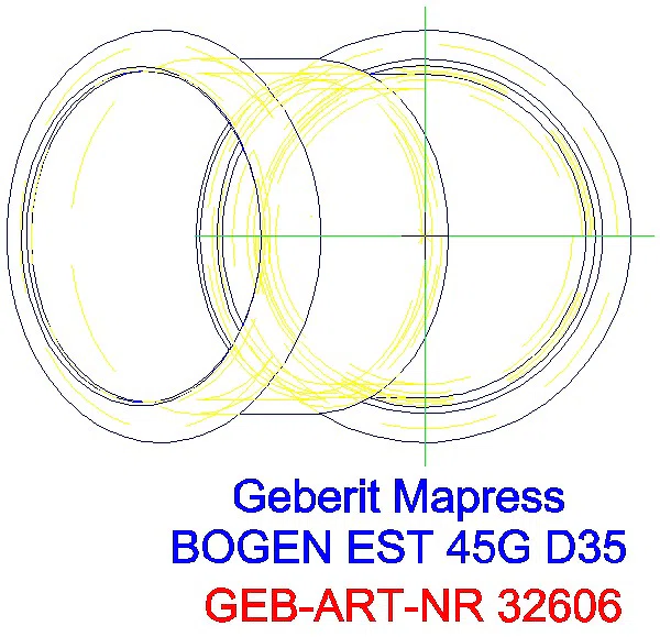 GE Mapress Edelstahl Bogen 45Gr d35_32606_G