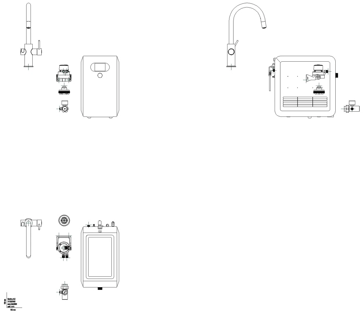 GROHE EHM-Set GROHE Blue Professional 31325_2 C-Auslauf auszb. BT/WIFI chrom