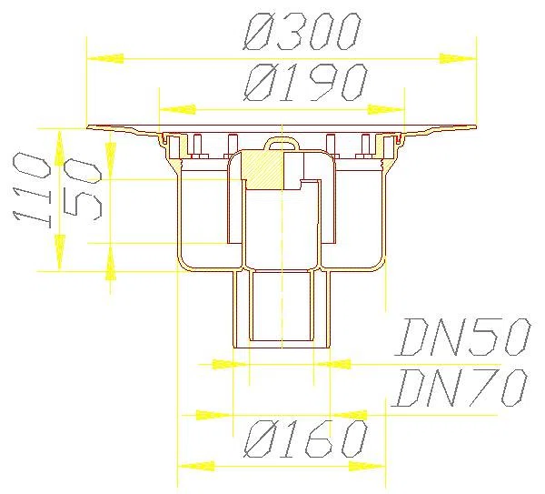 DALLMER Ablaufgehäuse 61 HT, DN 50/DN 70