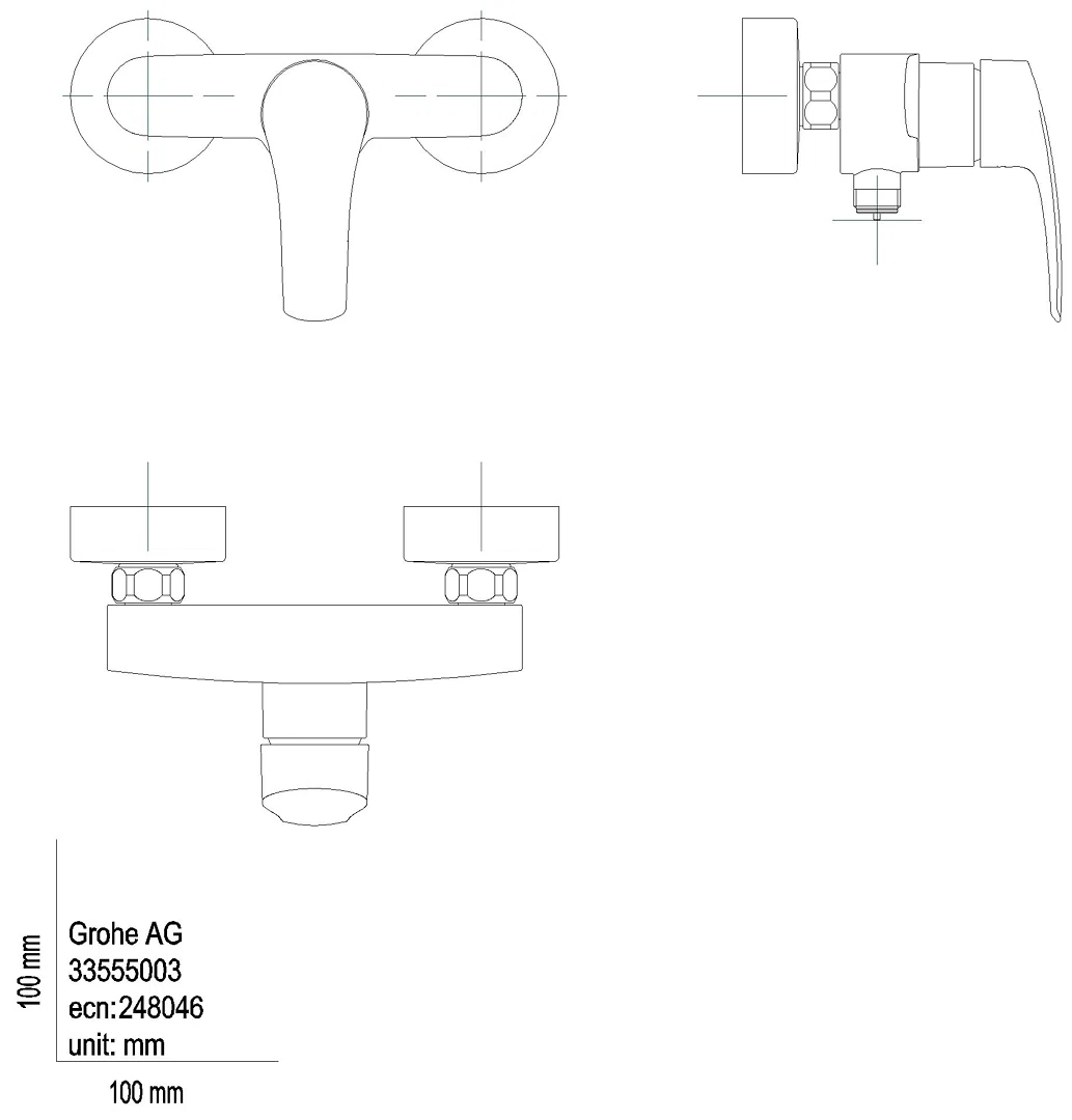 GROHE EH-Brausebatt. Eurosmart 33555_3 Wandmontage eigensicher chrom