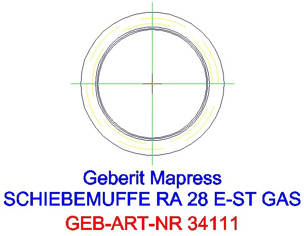 GE Mapress Edelstahl Schiebemuffe d28 (Gas)_34111_L