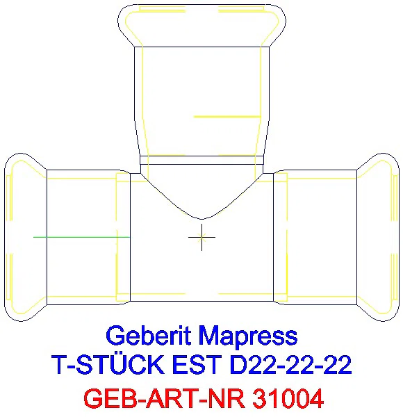 GE Mapress Edelstahl T-Stück egal d22-22-22_31004_A