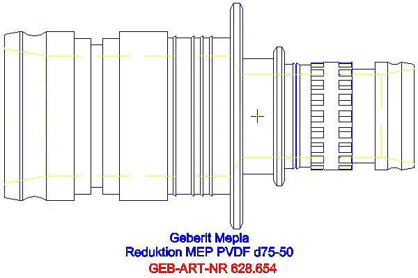 GE Mepla Reduktion PVDF d75-50_628.654.00.5_G