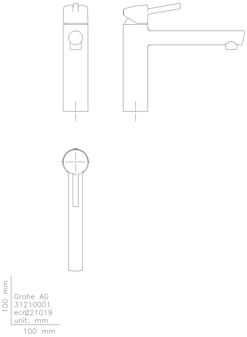 GROHE EH-SPT-Batterie Concetto 31210_1 mittelh. Ausl. Vor-Fenster-Montage chrom