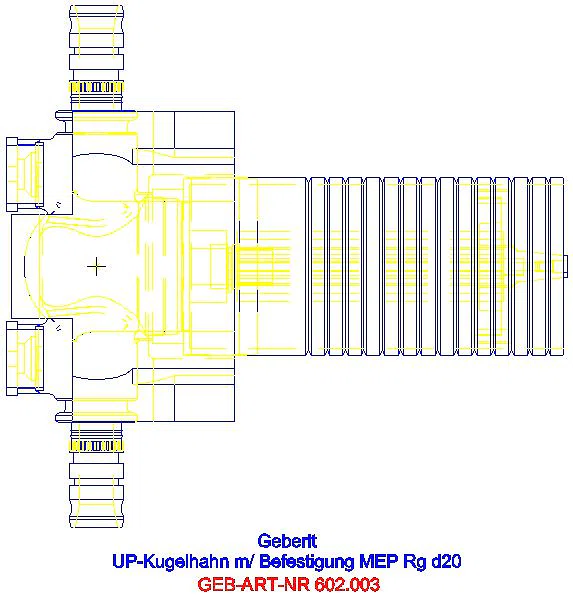 GE Mepla UP-Kugelhahn mit Befestigung d20_602.003.00.1_L