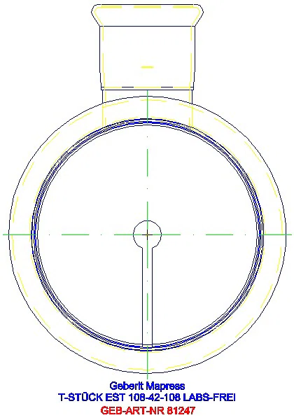 GE Mapress Edelstahl T-Stück reduziert (LABS-frei) d108-42-108_81247_L